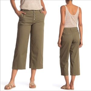 J. Crew wide leg crop green pants